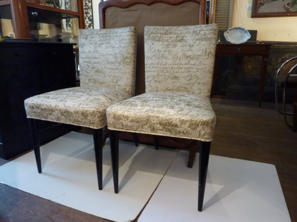 Pair Modern Upholstered Sidechairs