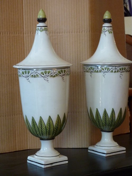 Italian Majolica Urns