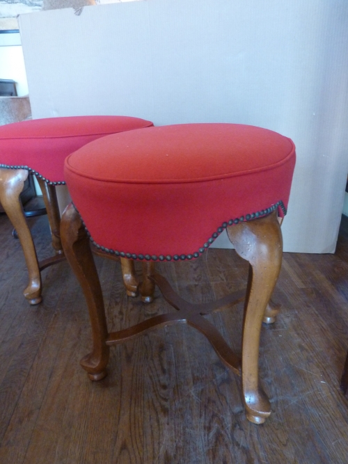 Pair of Vintage Oval Stools