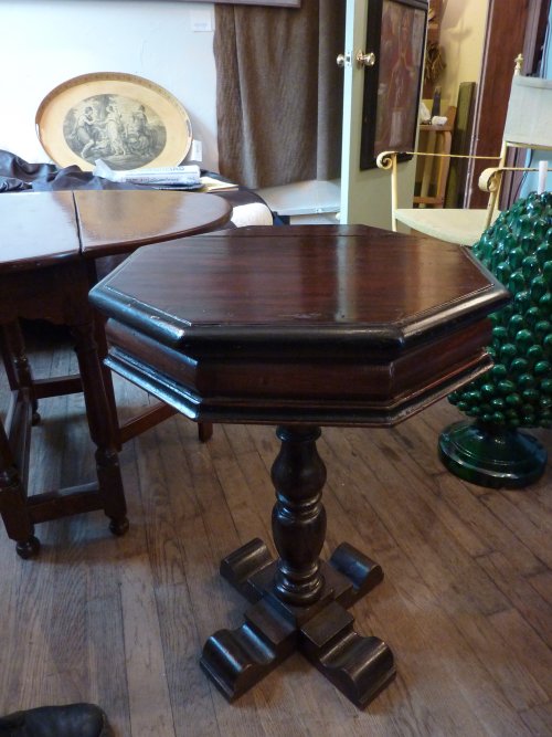 Antique Small Pedestal Table