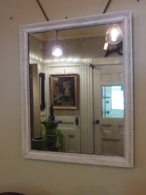 18th Century French Whitewashed Mirror