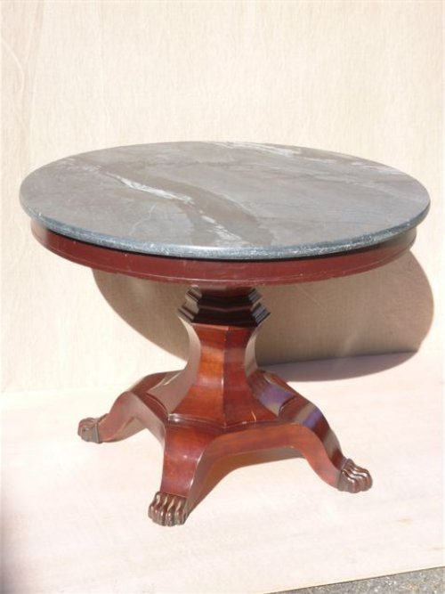 Antique Marble Top Round Center Table