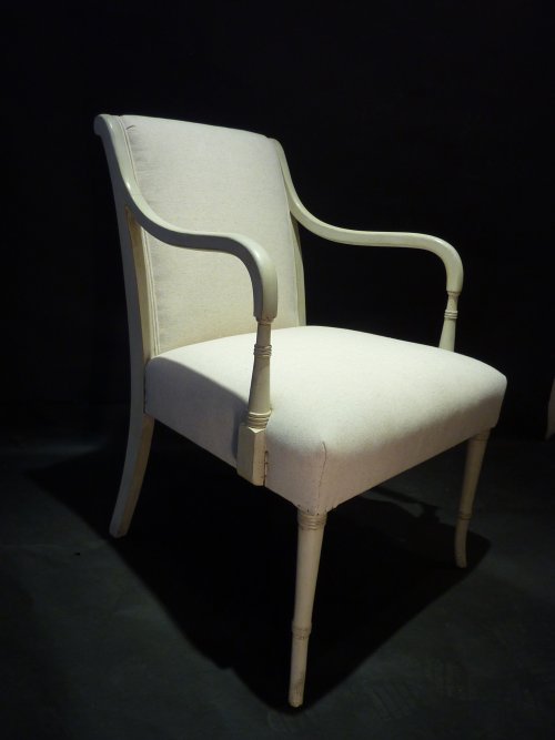 Regency Style Upholstered Armchair