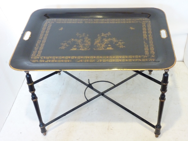 Enameled Chinoiserie Tray Table