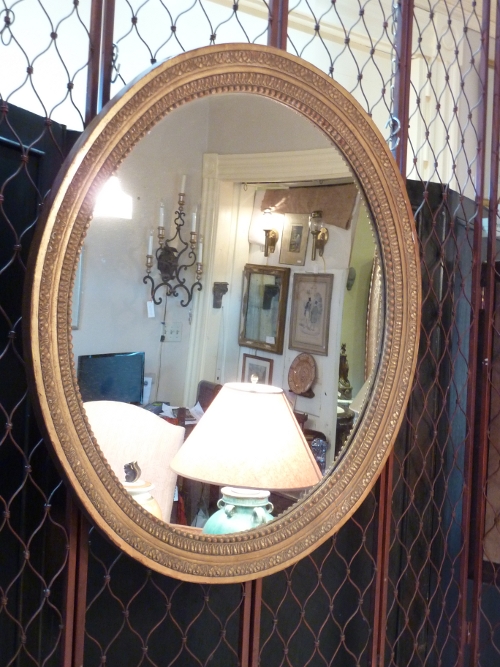 Generous Oval Giltwood Mirror