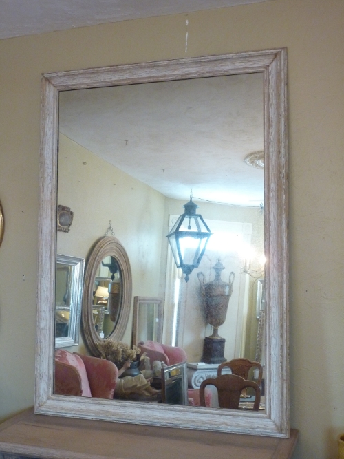 Large Whitewashed Mirror