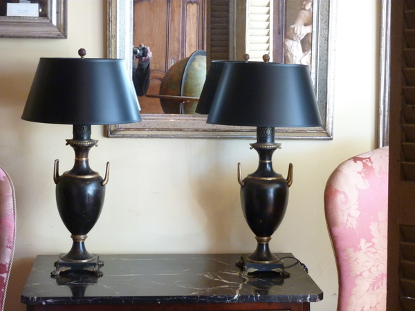 Pair 19th Century French Bronze Lamps