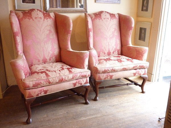 Pair Wingback Chairs
