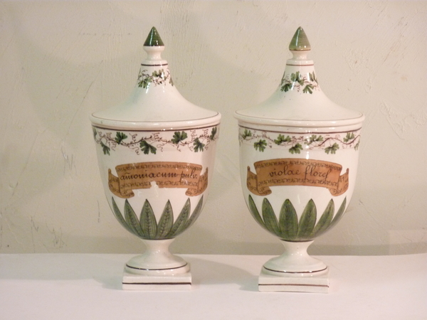 Pair Italian Apothecary Jars