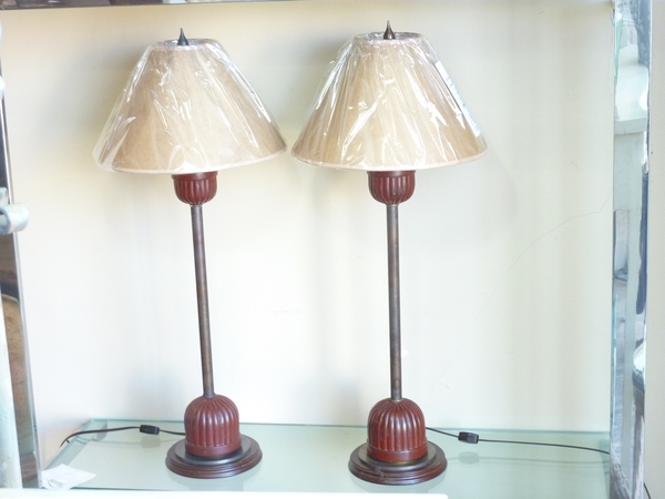 Pair Japanese Pricket Lamps