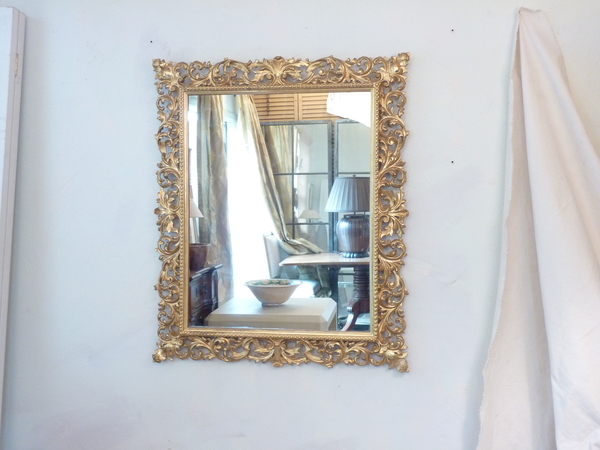 Giltwood Rococo Style Mirror