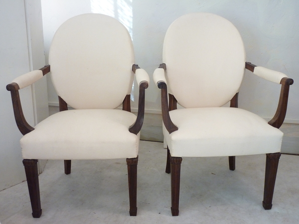 Pair Rosewood Armchairs