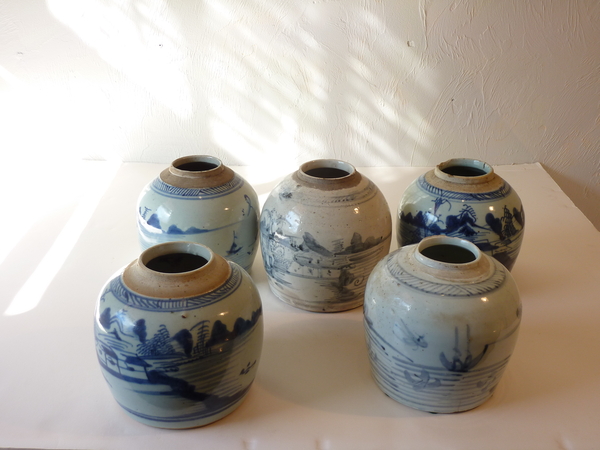 Collection Chinese Blue and White Jars