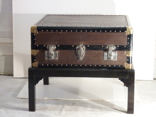 Grass Cloth Chest on Stand
