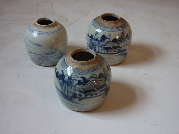 Collection of Three Canton Jars