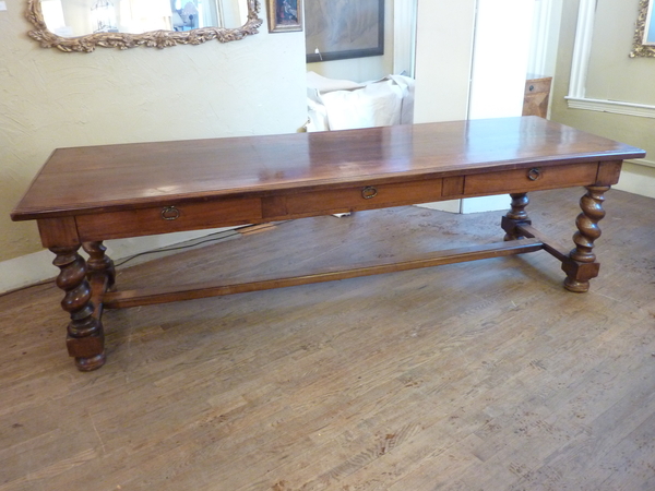 19th Century Walnut Trestle Table