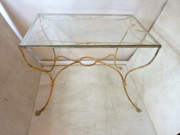 Iron and Glass Garden Table