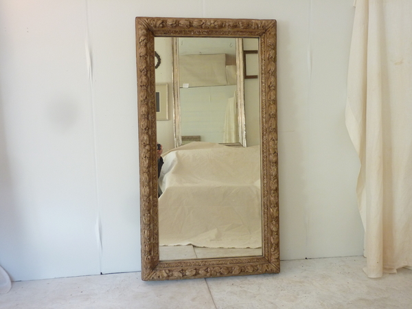 18th Century Continental Carved Oak Mirror