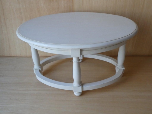 20th Century Oval Whitewashed Low Table