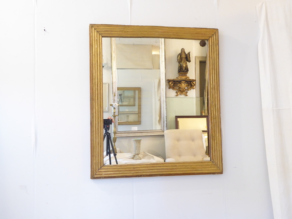 18th Century French Reeded Giltwood Mirror