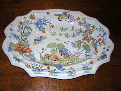 19th century French faience Rouen platter