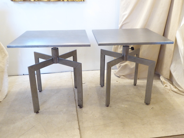 Pair 20th Century Steel Tables