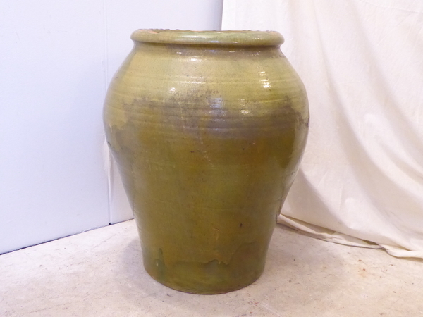 Large Green Glazed Spanish Urn