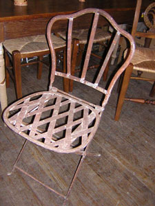 20th century French iron folding garden chairs