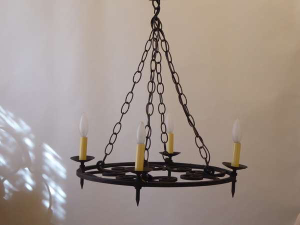 French Iron Circle Chandelier