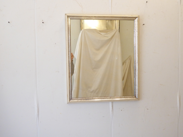 19th C Minimalist Silvered Mirror