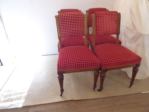 Four Regency Style Upholstered Side Chairs