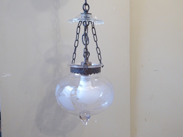 Etched Glass Pendant Light