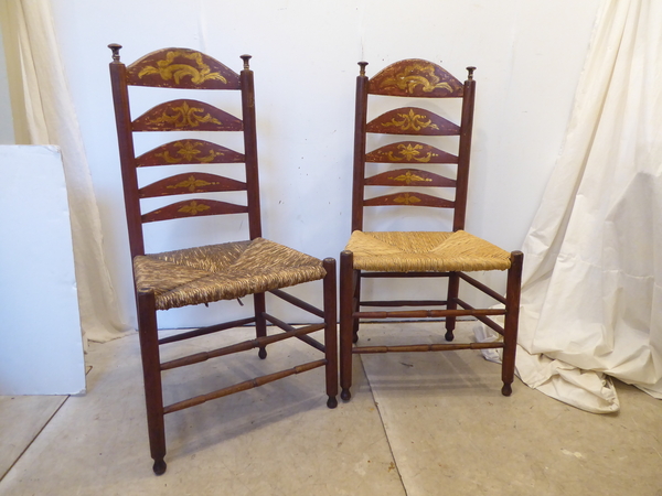 19th C Continental Ladderback Side Chairs