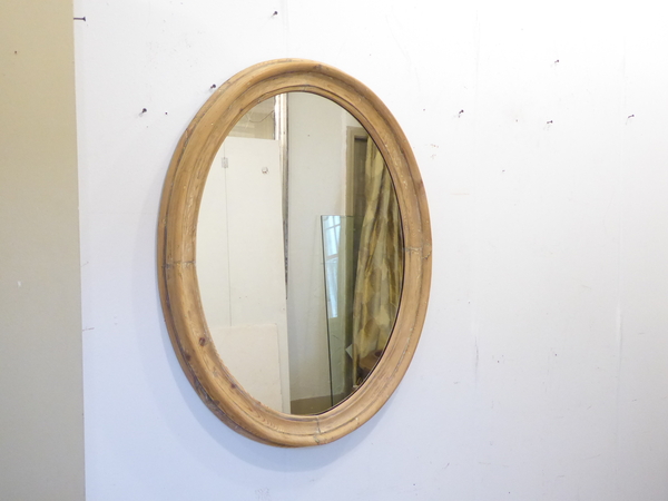 19th C French Pine Oval Mirrors