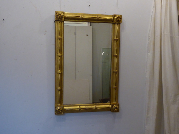 19th C Split Baluster Faux Bamboo Giltwood Mirror