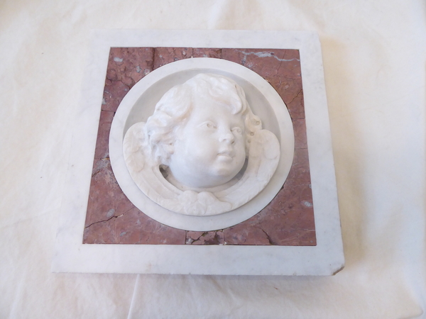 19th C Italian Carved Marble Plaque