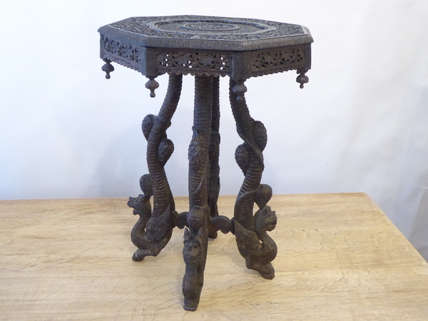 19th C India Trade Carved Table