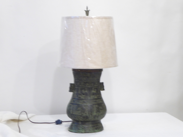 Chinese Bronze Archaic Style Lamp