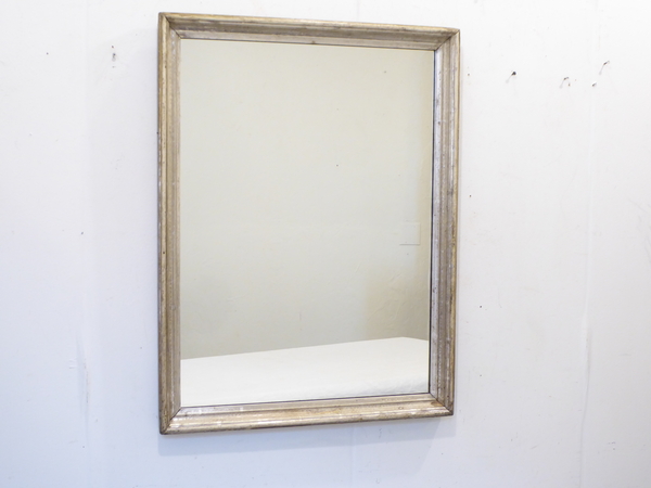 19th C Stenciled Silver Mirror