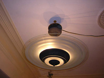 20th century French copper and glass light
