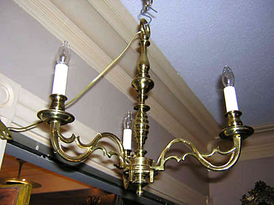 20th century French brass chandelier