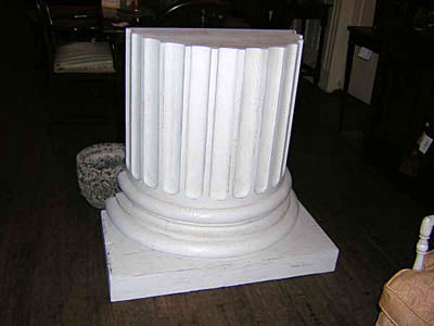 Greek revival architectural column demiliune