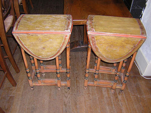 English Painted Gate Leg Side Tables :  english table tables antique