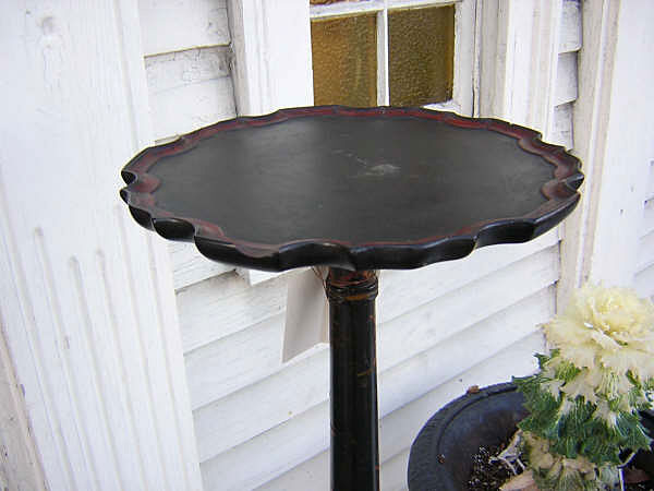 Antique English Regency Style Ebonized Chinoiserie Candlestand :  candlestand antique english