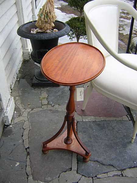 Antique English Edwardian Satinwood Candlestand