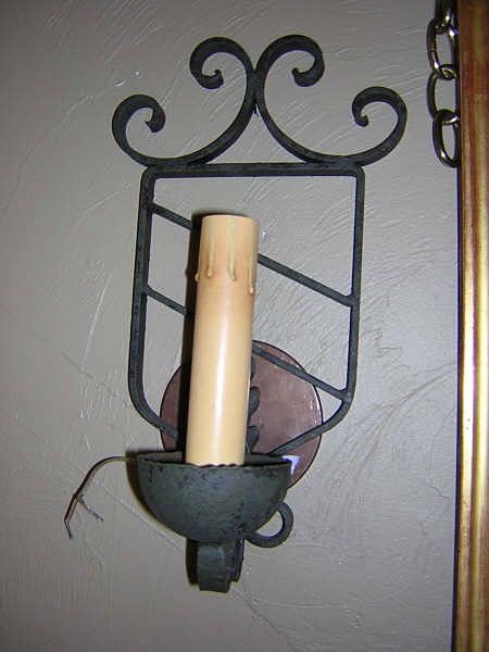 20th Century French Pair of Iron One Arm Sconces