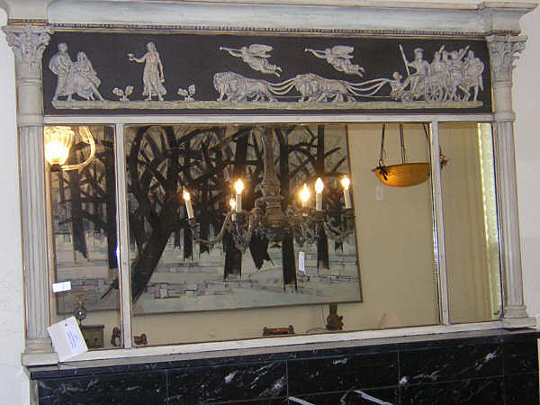 Antique Neoclassical Over Mantel Mirror