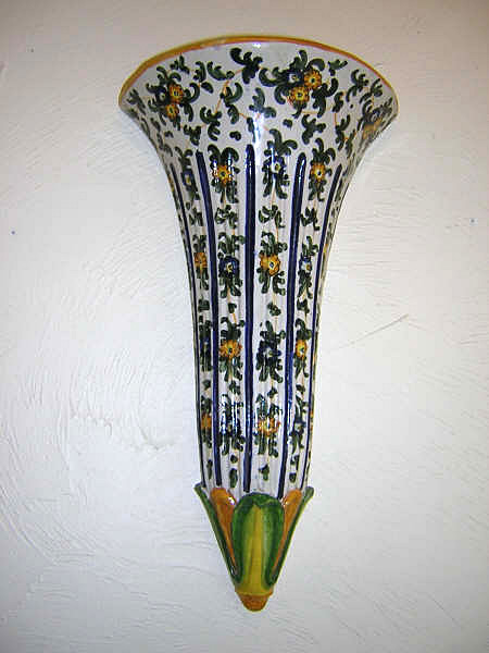 20th Century Italian Majolica Wall Pocket