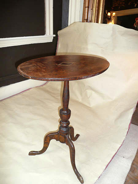 Early Candlestand with Decoupage