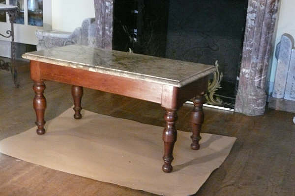 19th Century Low Table With Marble